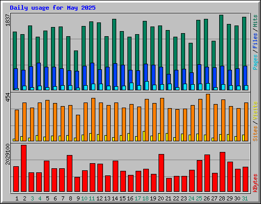 Daily usage for May 2025