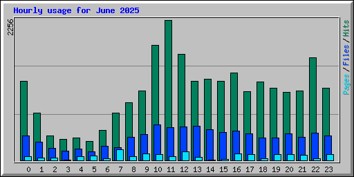 Hourly usage for June 2025