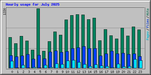 Hourly usage for July 2025
