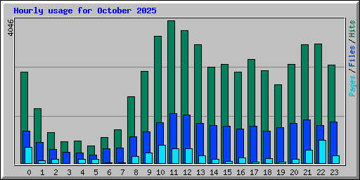 Hourly usage for October 2025