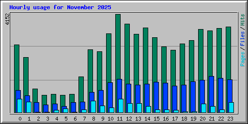 Hourly usage for November 2025